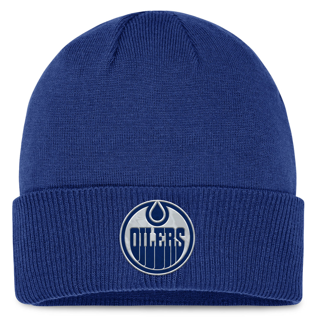 Edmonton Oilers Fanatics Blue Authentic Pro Road Cuffed Toque