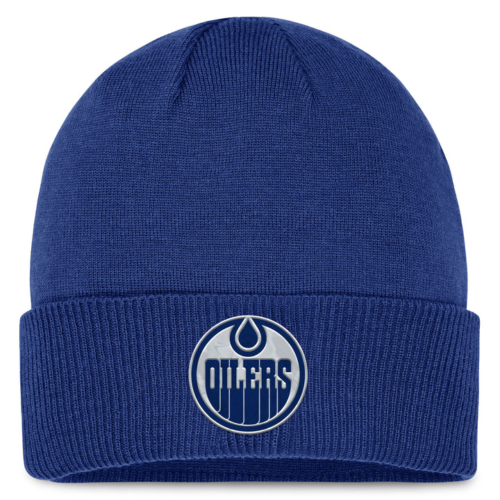 Edmonton Oilers Fanatics Blue Authentic Pro Road Cuffed Toque