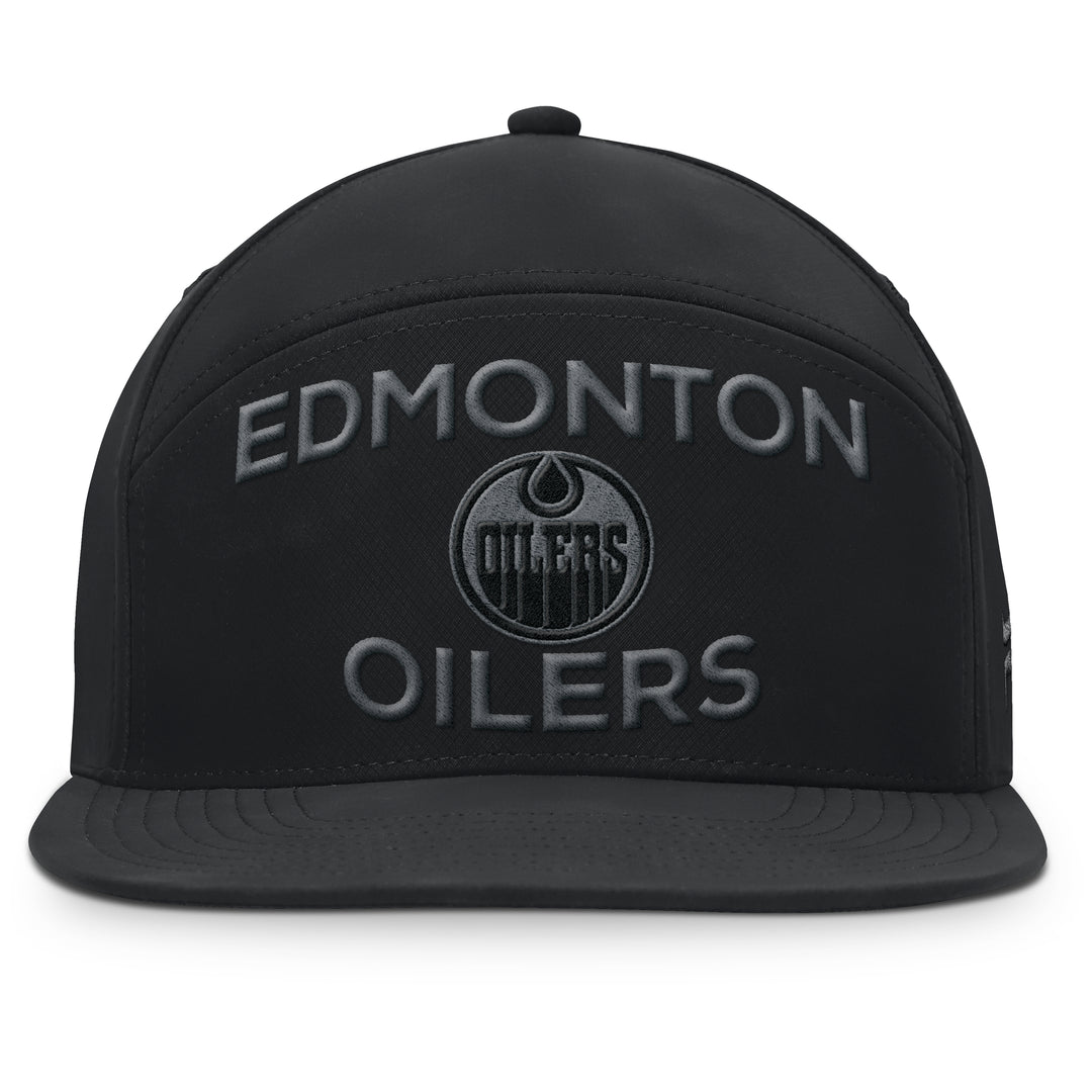 Edmonton Oilers Fanatics Black 2025-26 Authentic Pro Road 6 Horizon Snapback Hat