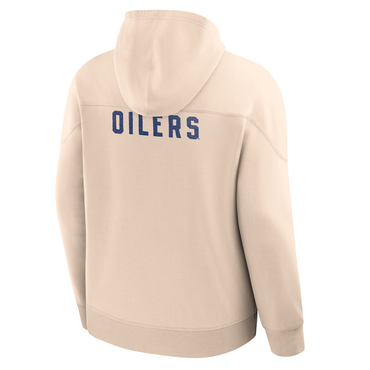 Edmonton Oilers Fanatics Cream French Terry Fleece Lace-Up Hoodie