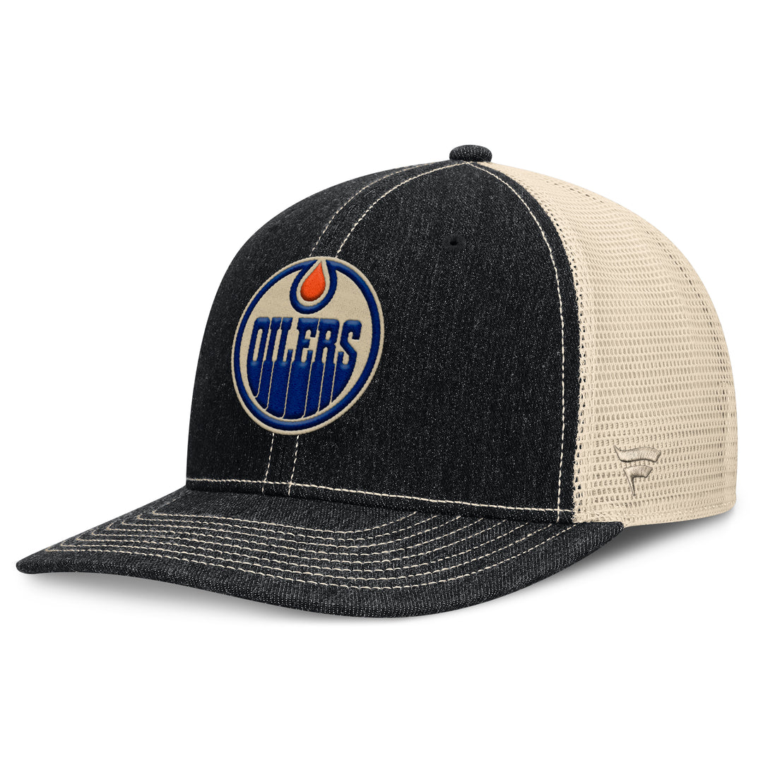 Edmonton Oilers Fanatics Denim Epic Mesh Snapback Hat