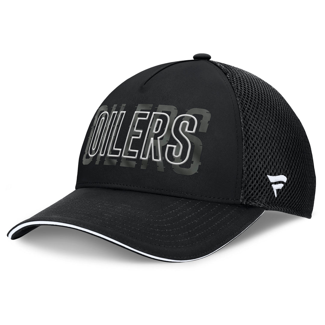 Edmonton Oilers Fanatics Fundamental Deke Black Flex Fit Hat