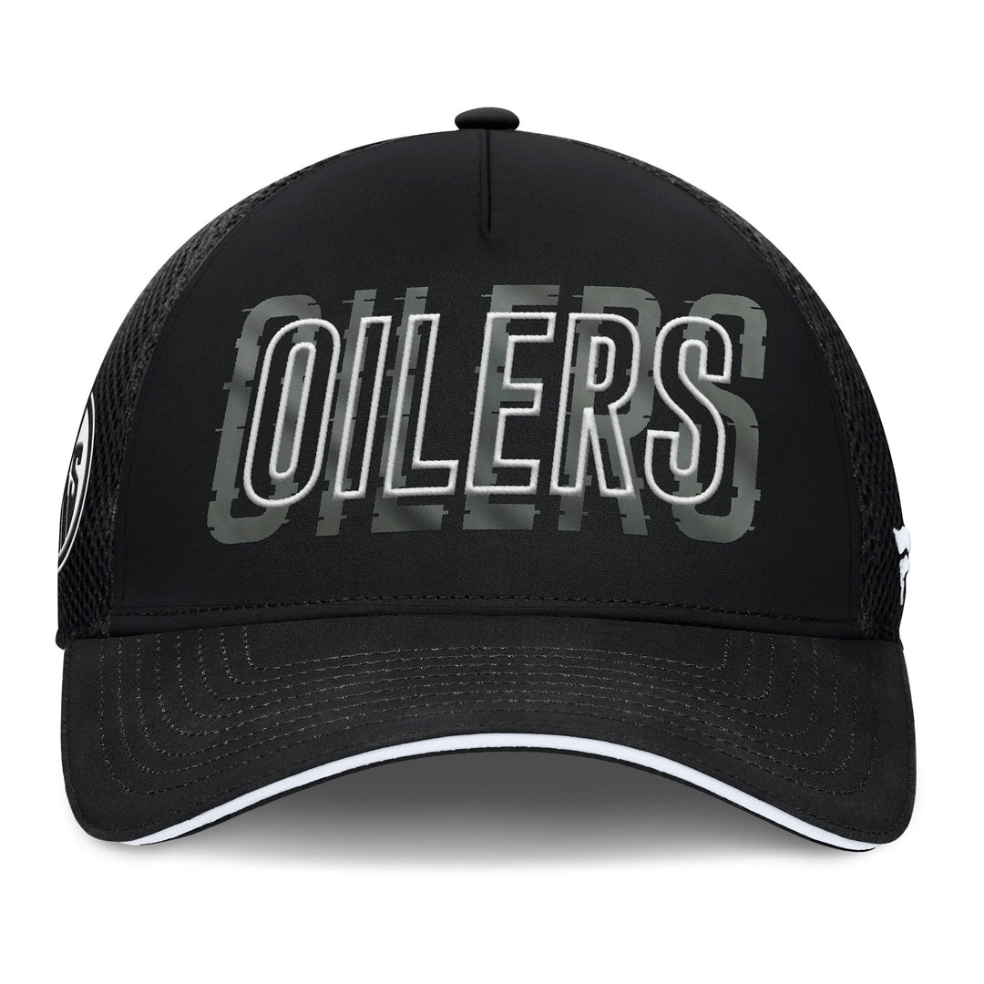 Edmonton Oilers Fanatics Fundamental Deke Black Flex Fit Hat