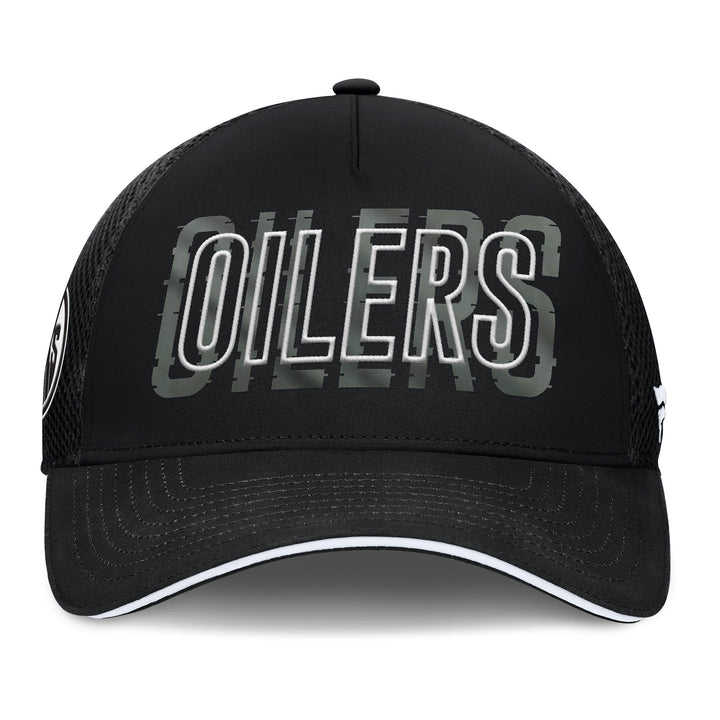 Edmonton Oilers Fanatics Fundamental Deke Black Flex Fit Hat