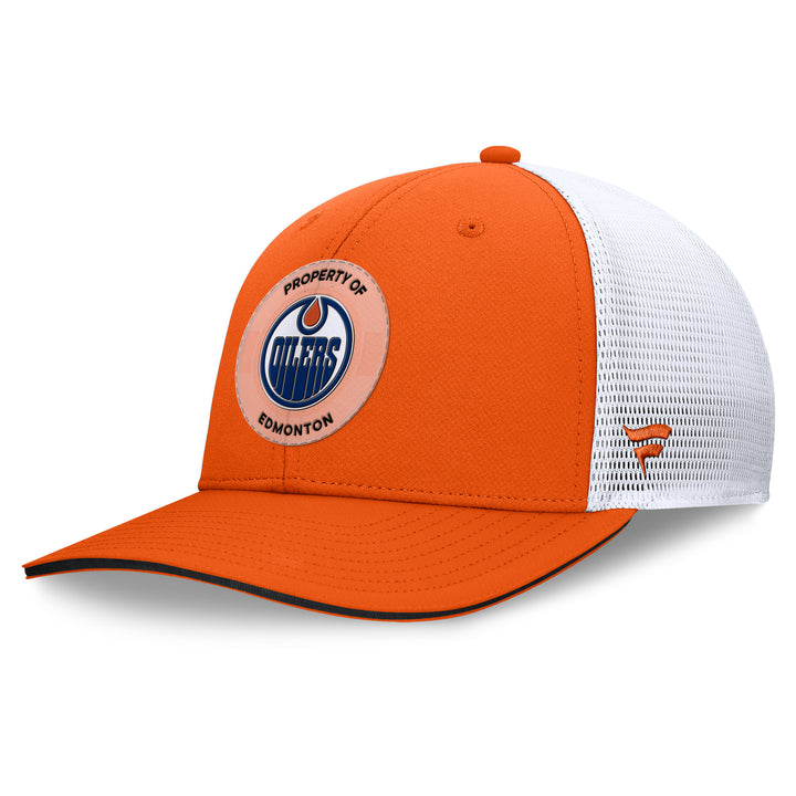 Edmonton Oilers Fanatics Orange 2025-26 Authentic Pro Rink 7.1 Mesh Snapback Hat
