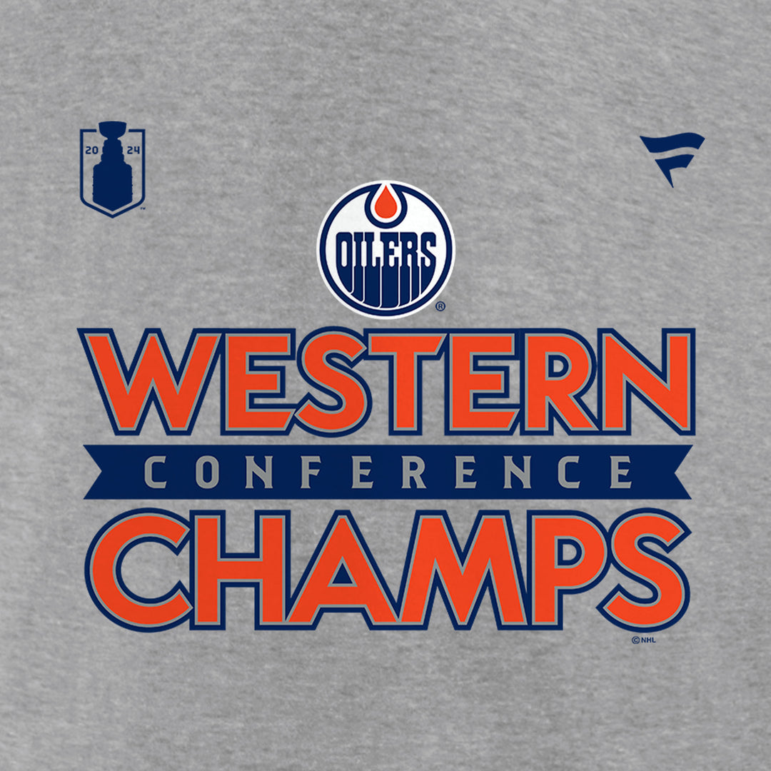 Edmonton Oilers 2024 Stanley Cup Playoffs Fanatics Western Conference Champs Locker Room T-Shirt