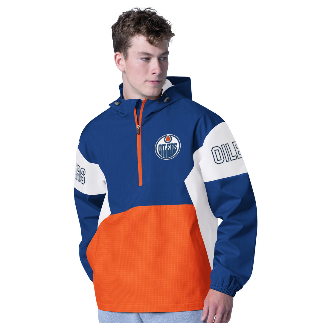 Edmonton Oilers G-III Blue Tailgate Half-Zip Jacket