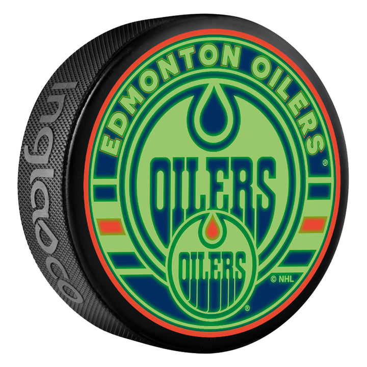 Edmonton Oilers Glow In The Dark Design Puck