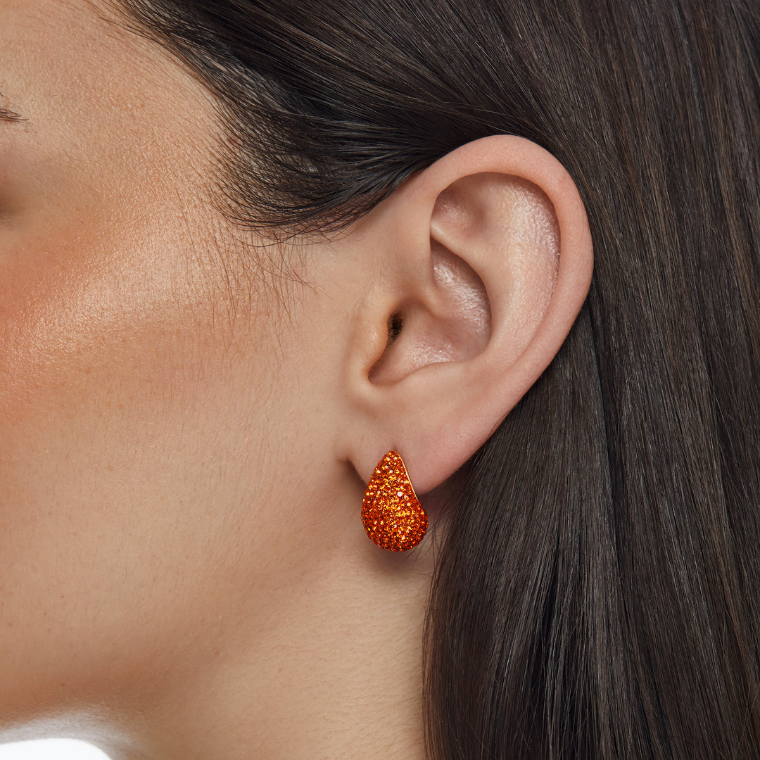 Edmonton Oilers Hillberg & Berk Orange Sparkle Oil Drop Earrings