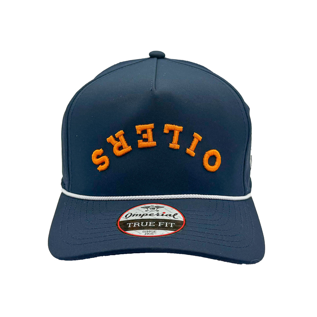 Edmonton Oilers Imperial Sports Navy Rope Wrightson Upside Down Snapback Hat