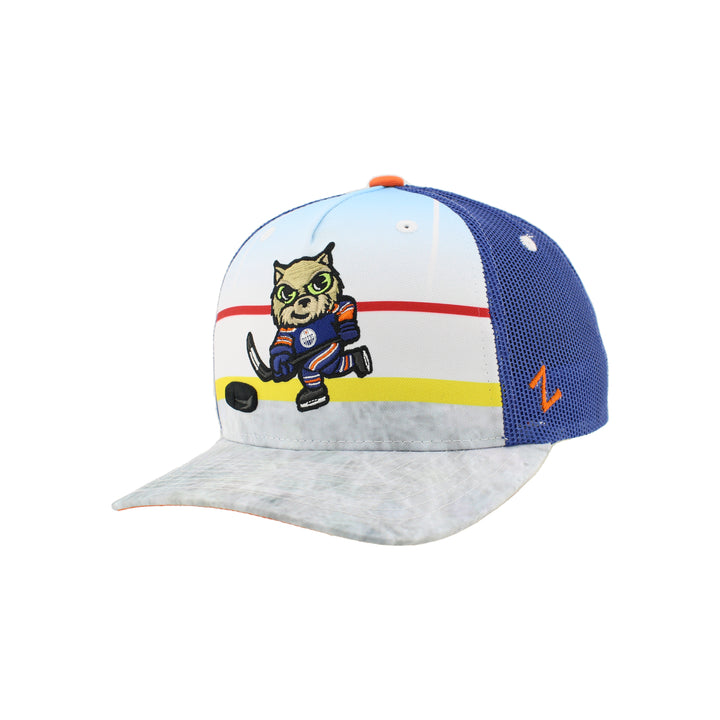 Edmonton Oilers Kids Zephyr Royal & White Snapshot Snapback Hat
