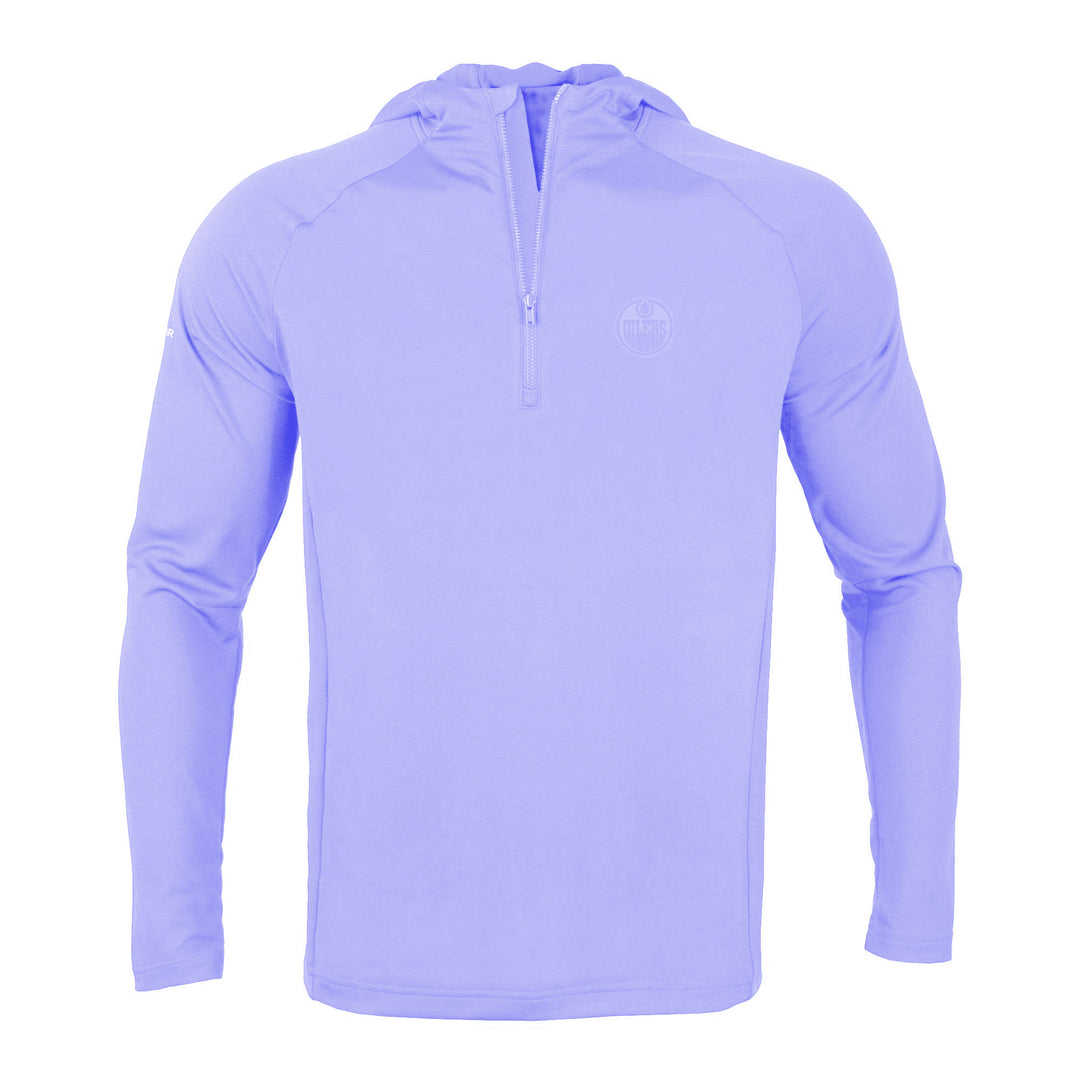 Edmonton Oilers Levelwear Zander Light Periwinkle/Purple Half-Zip Hooded Shirt