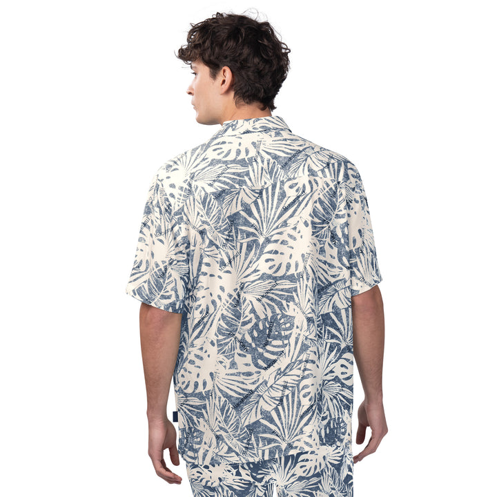Edmonton Oilers Margaritaville Sand Washed Monstera Party Button Up Shirt