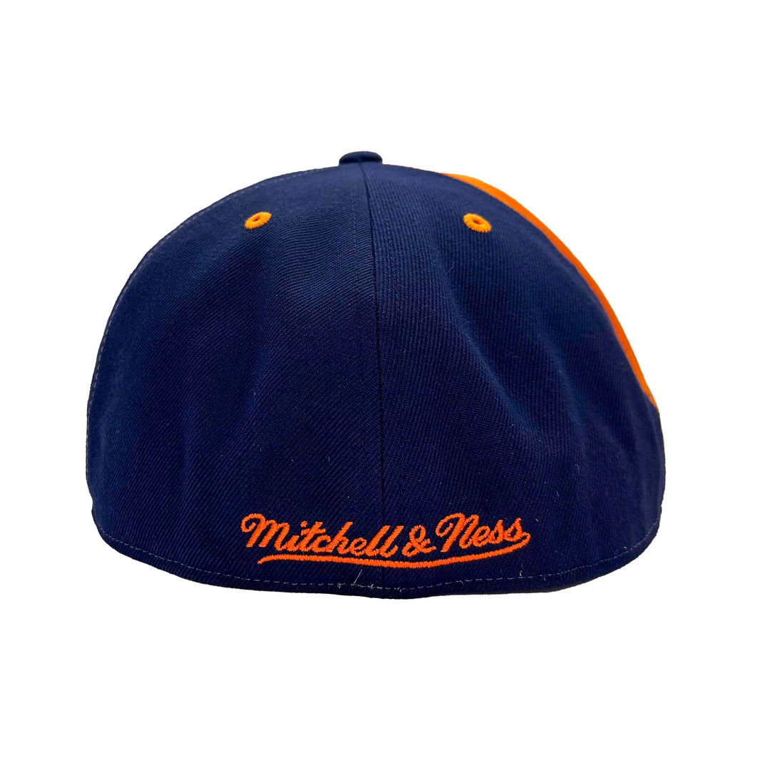 Edmonton Oilers Mitchell & Ness Navy Half Carou Fitted Hat