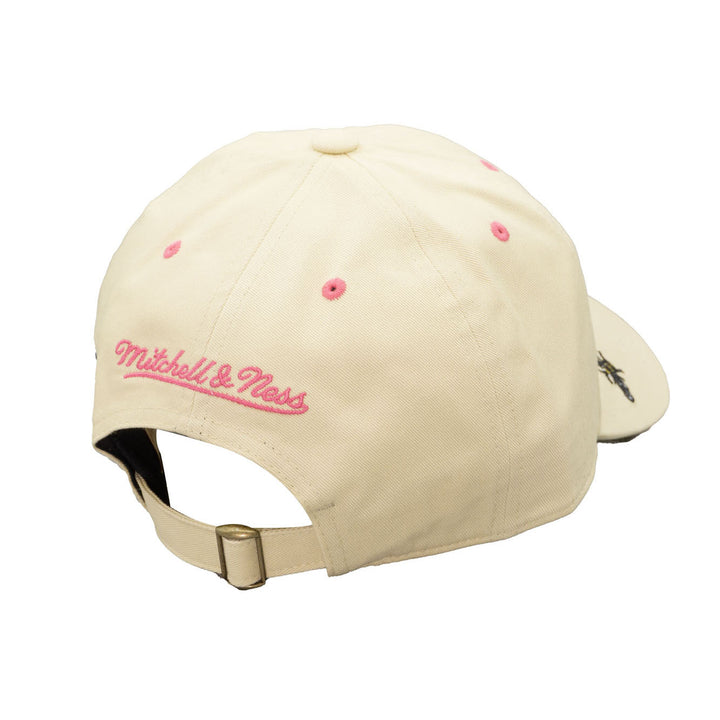 Edmonton Oilers Mitchell & Ness Cream Spring Letter Strapback Hat