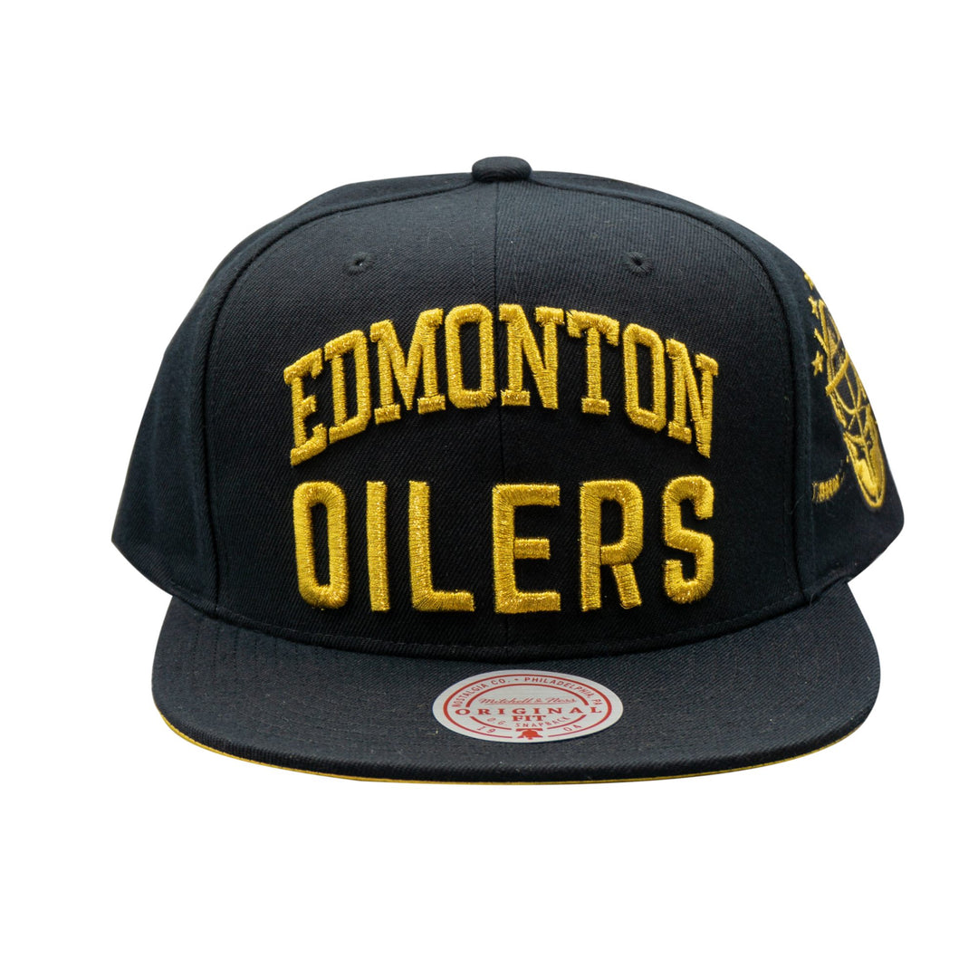 Edmonton Oilers Mitchell & Ness Golden Egg Black Snapback Hat