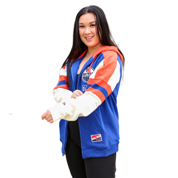 Edmonton Oilers New Era 1925 Throwback Royal Full-Zip Hoodie