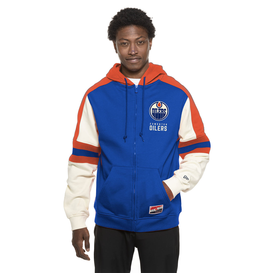 Edmonton Oilers New Era 1925 Throwback Royal Full-Zip Hoodie
