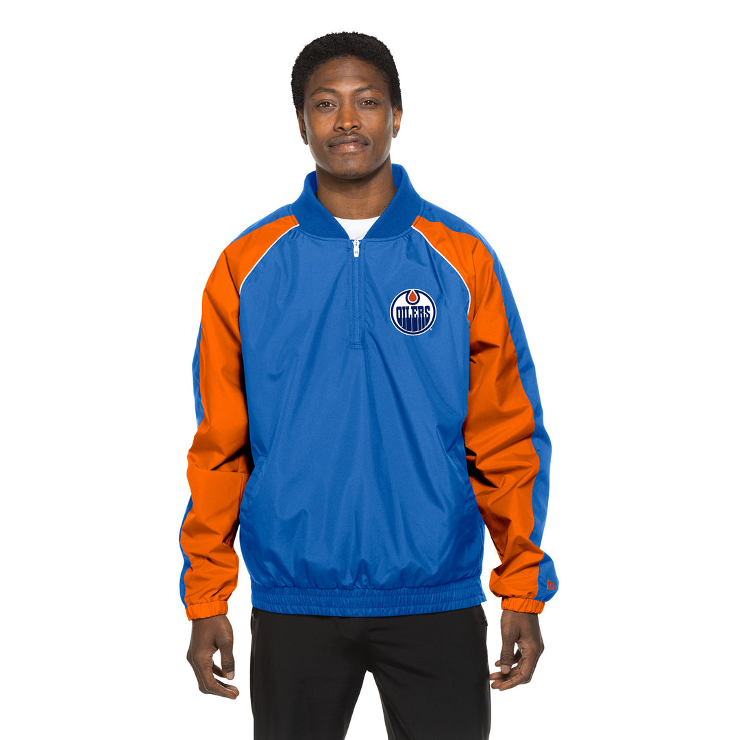 Edmonton Oilers New Era 1954 Royal Quarter-Zip Windbreaker Jacket