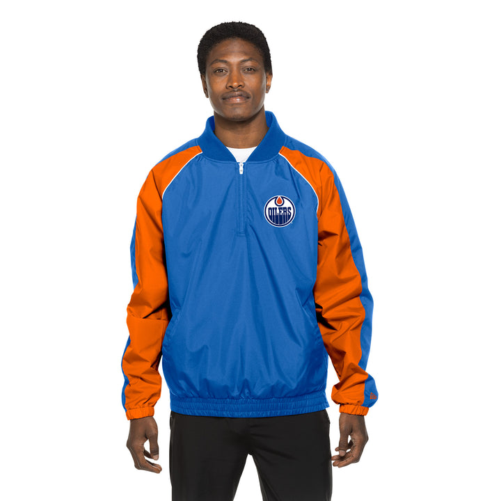 Edmonton Oilers New Era 1954 Royal Quarter-Zip Windbreaker Jacket
