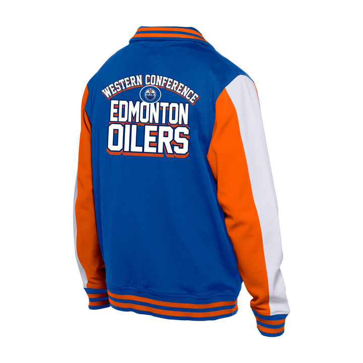 Edmonton Oilers New Era Blue Full-Zip Track Jacket