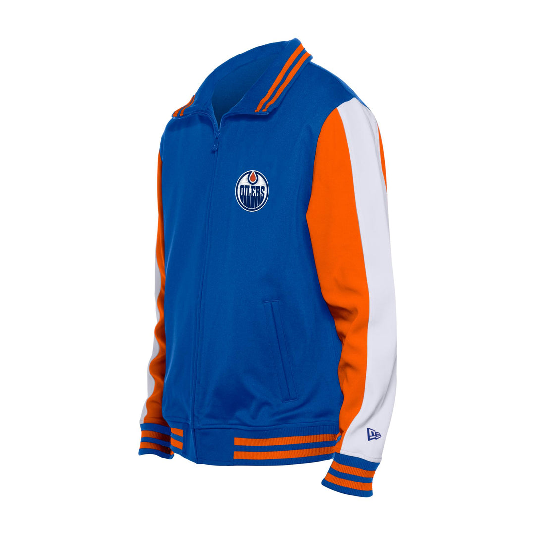 Edmonton Oilers New Era Blue Full-Zip Track Jacket