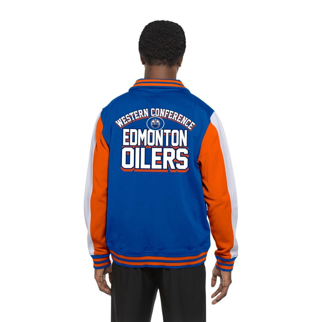 Edmonton Oilers New Era Blue Full-Zip Track Jacket
