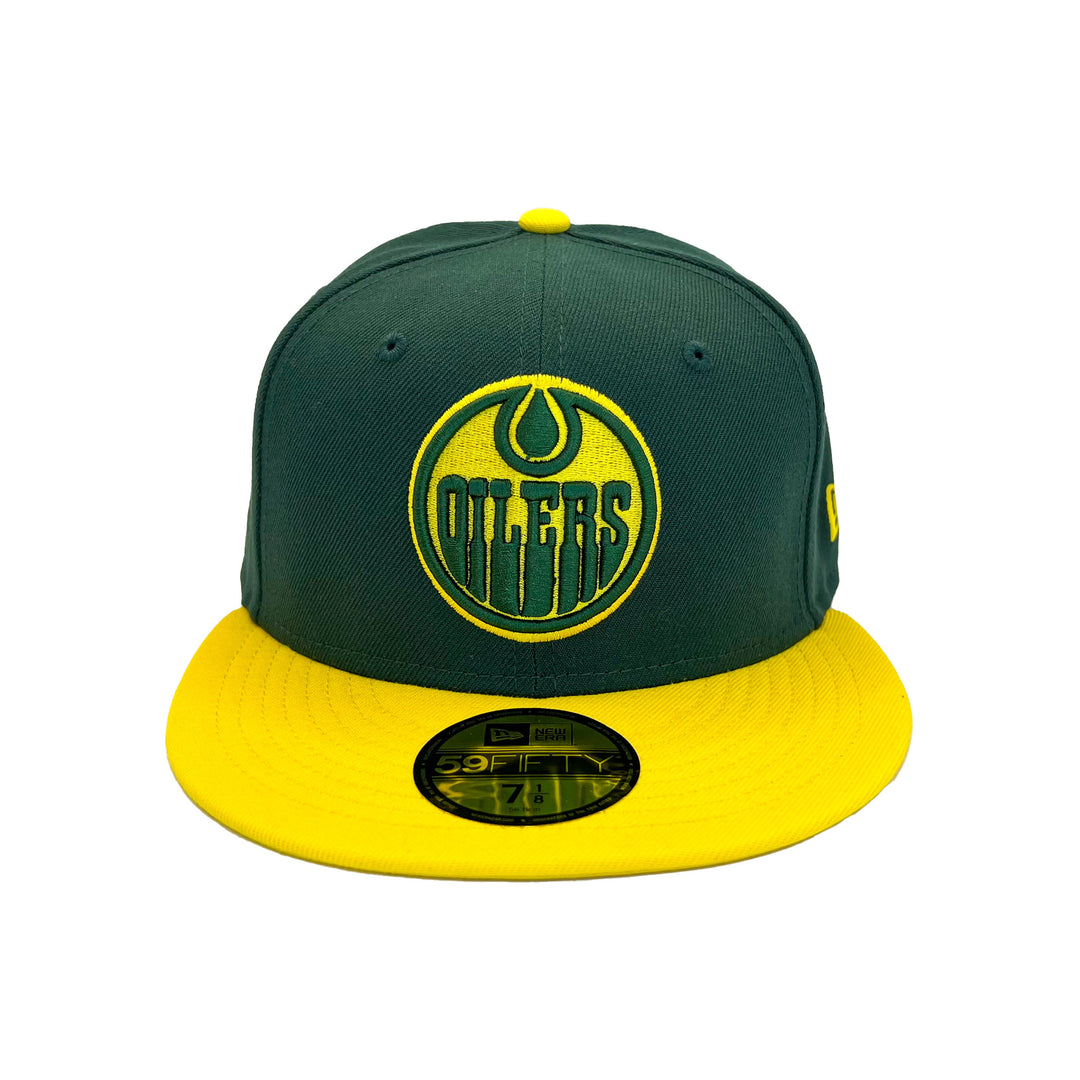 Edmonton Oilers New Era Green & Gold City Collection 59FIFTY Fitted Hat