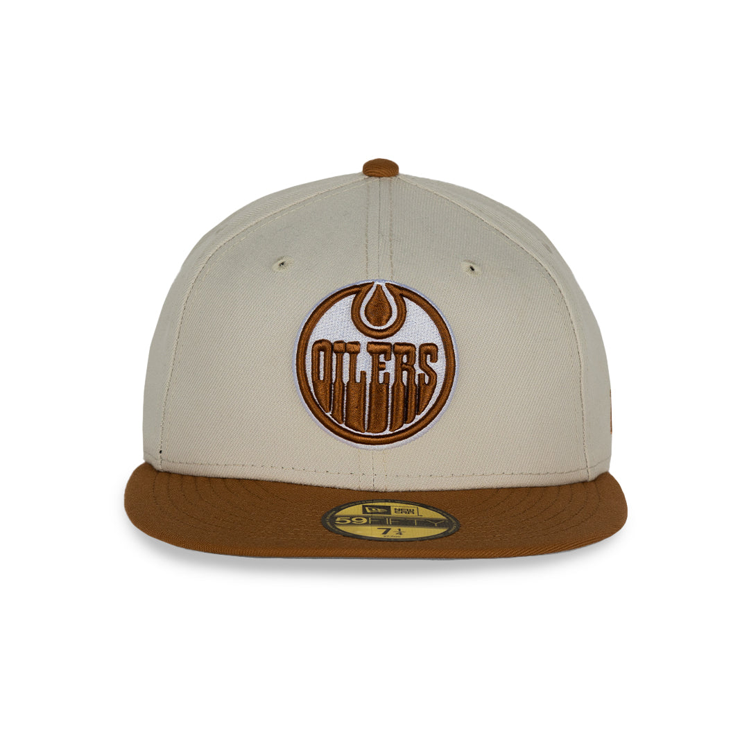 Edmonton Oilers New Era Grey & Brown Two-Tone Stone Color Pack 59FIFTY Fitted Hat