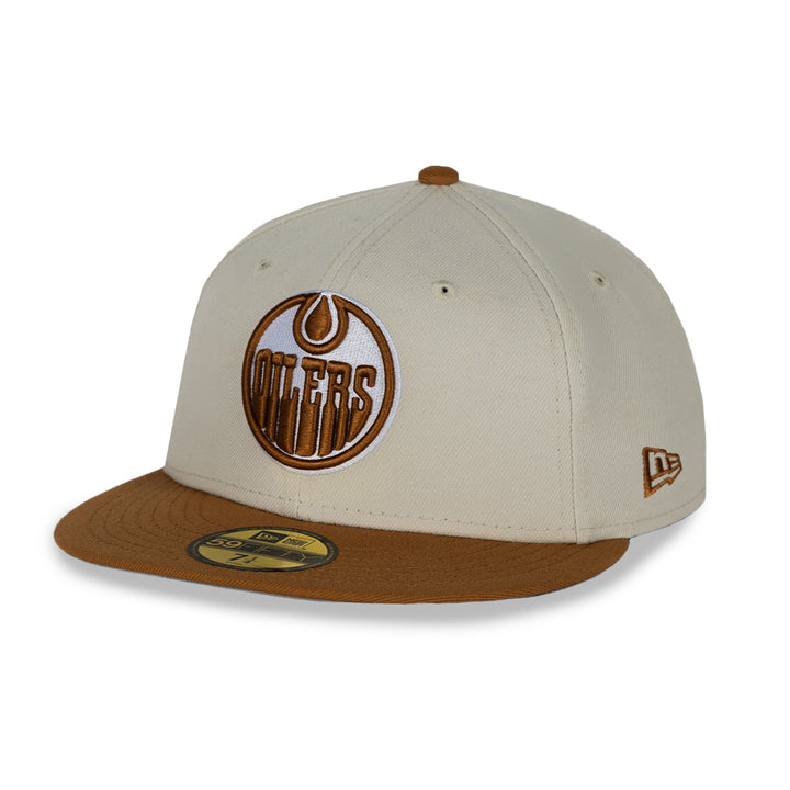 Edmonton Oilers New Era Grey & Brown Two-Tone Stone Color Pack 59FIFTY Fitted Hat
