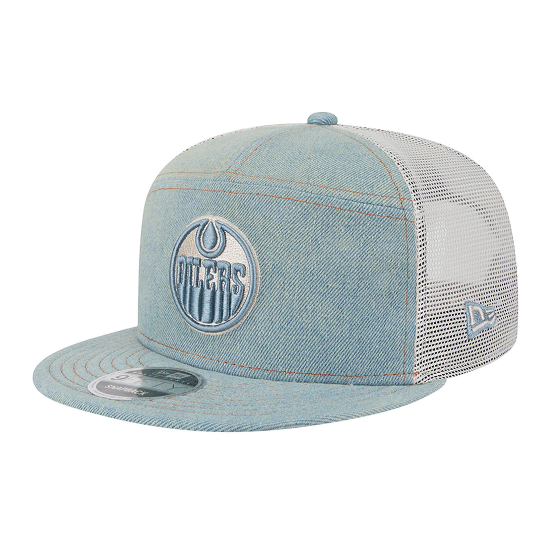 Edmonton Oilers New Era Light Denim 9FIFTY Mesh Snapback Hat
