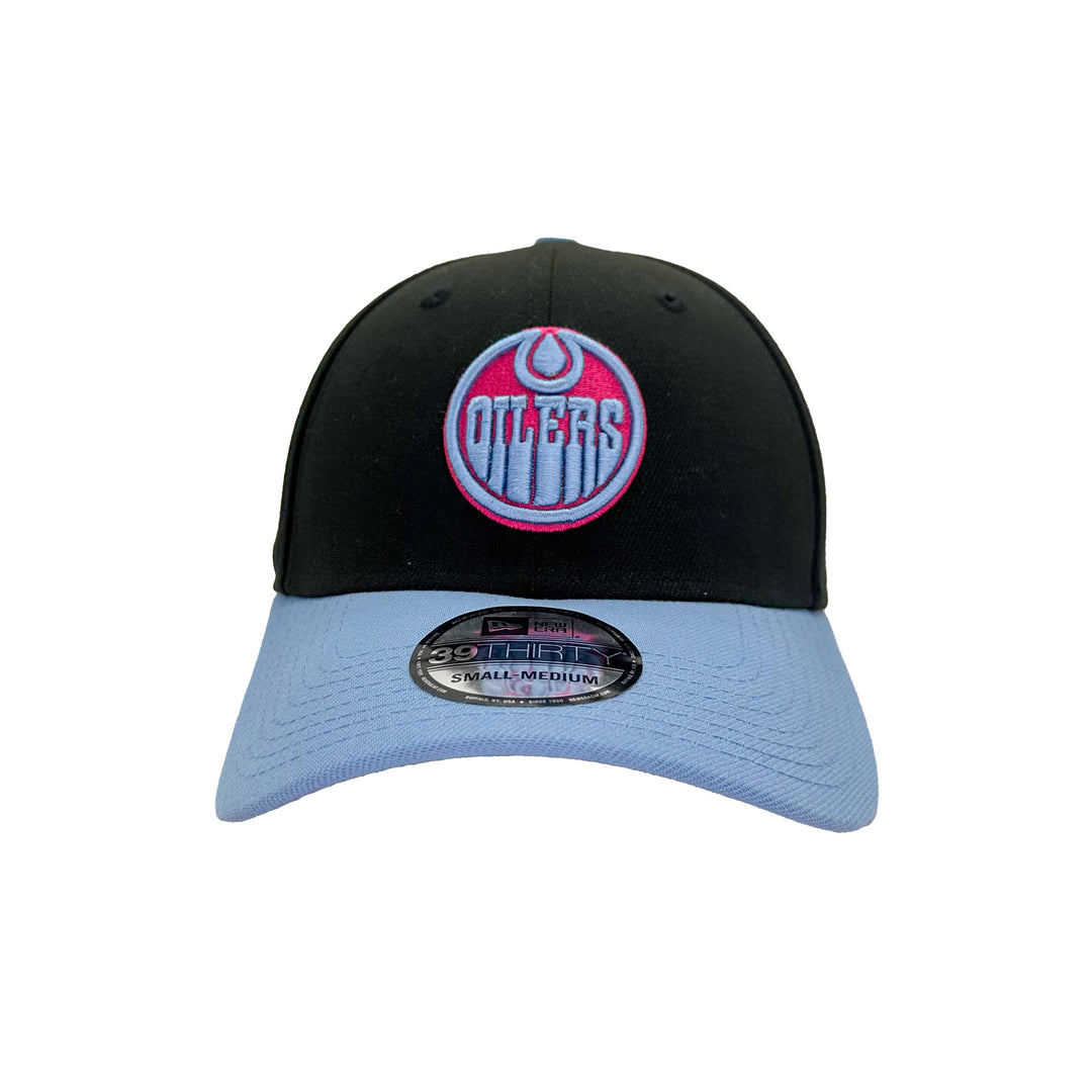 Edmonton Oilers New Era Black & Blue Sour Candy 39THIRTY Flex Hat