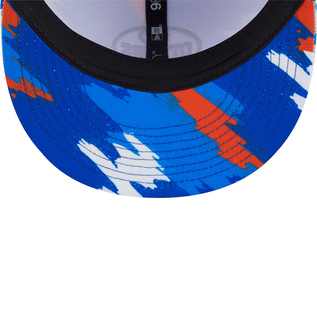 Edmonton Oilers New Era White & Blue Paint 9FIFTY Snapback Hat