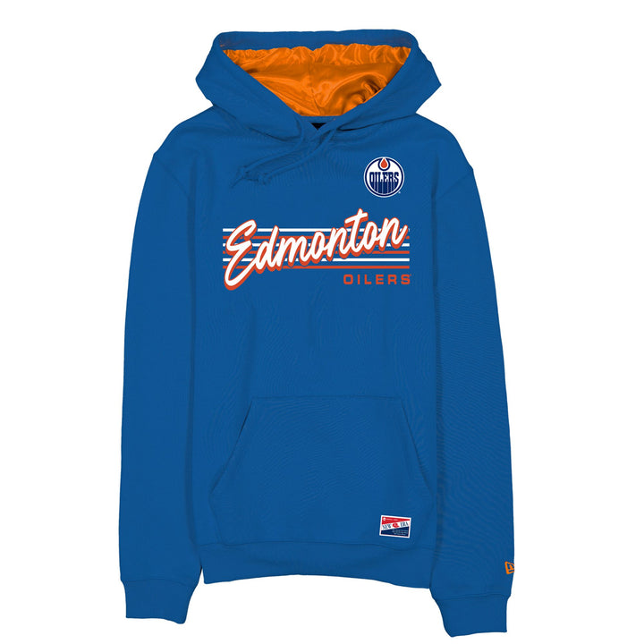 Edmonton Oilers New Era Wordmark Blue Hoodie