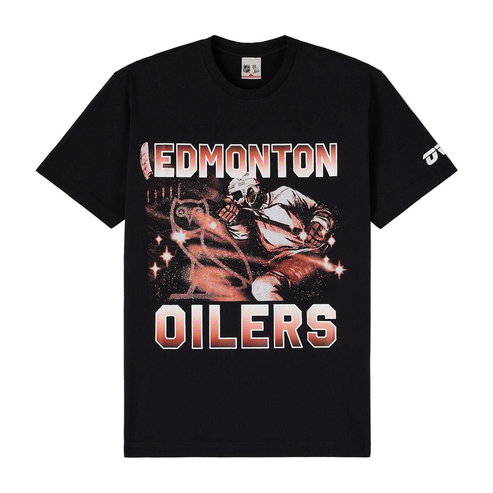 Edmonton Oilers October's Very Own OVO x NHL Black Retro Graphic T
