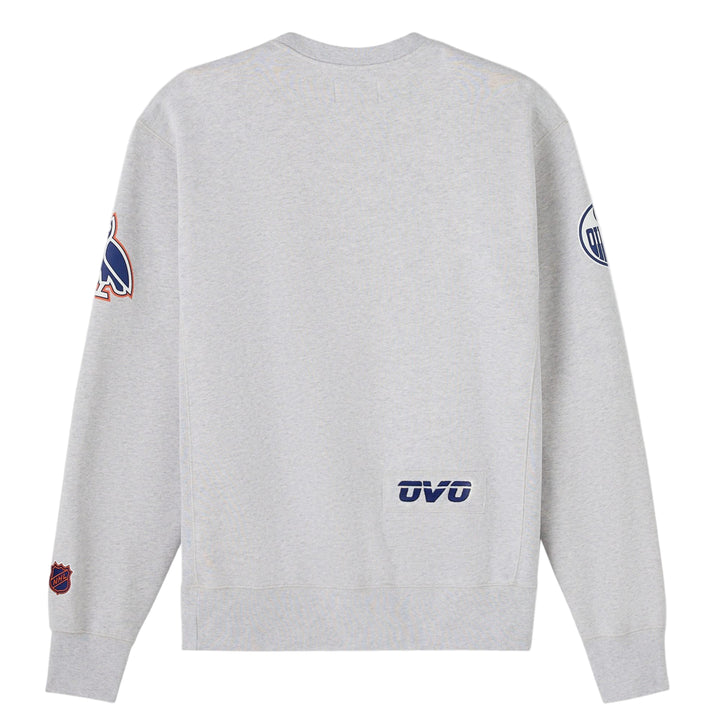 Edmonton Oilers October's Very Own OVO x NHL Grey Crewneck Sweatshirt