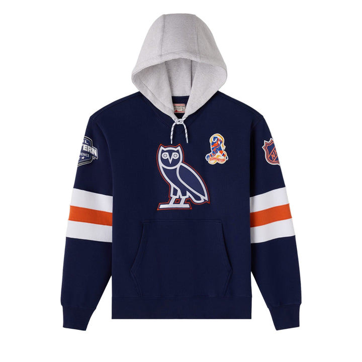 Edmonton Oilers October's Very Own OVO x NHL Navy Stripe Hoodie