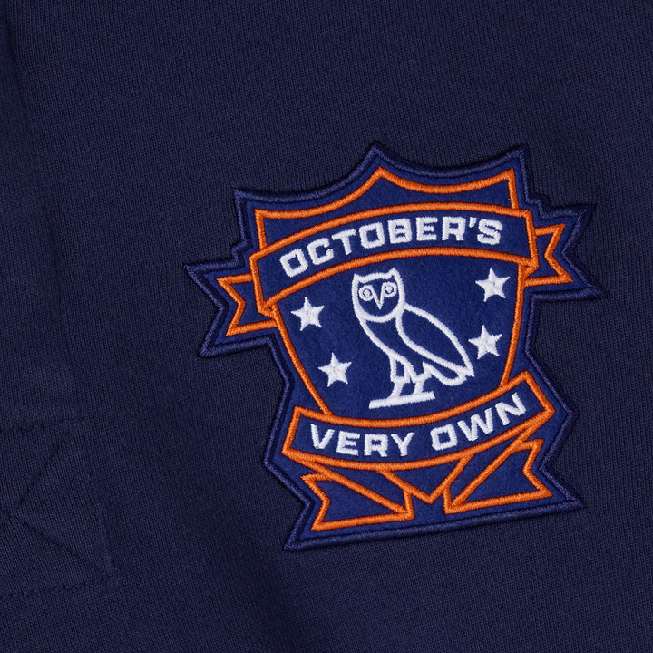 Edmonton Oilers October's Very Own OVO x NHL Navy Rugby Polo Sweatshirt