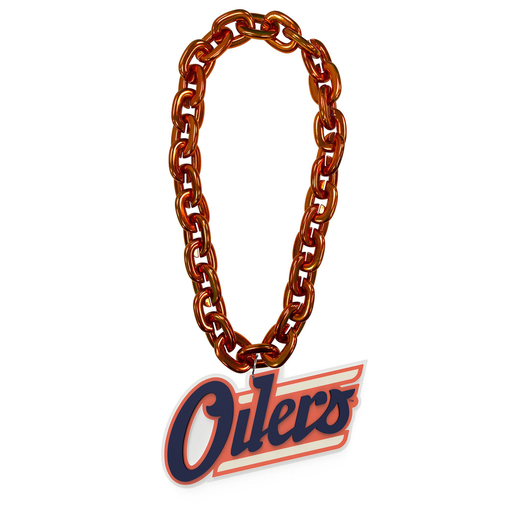 Edmonton Oilers Orange Alternate Wordmark Logo Fan Chain Necklace