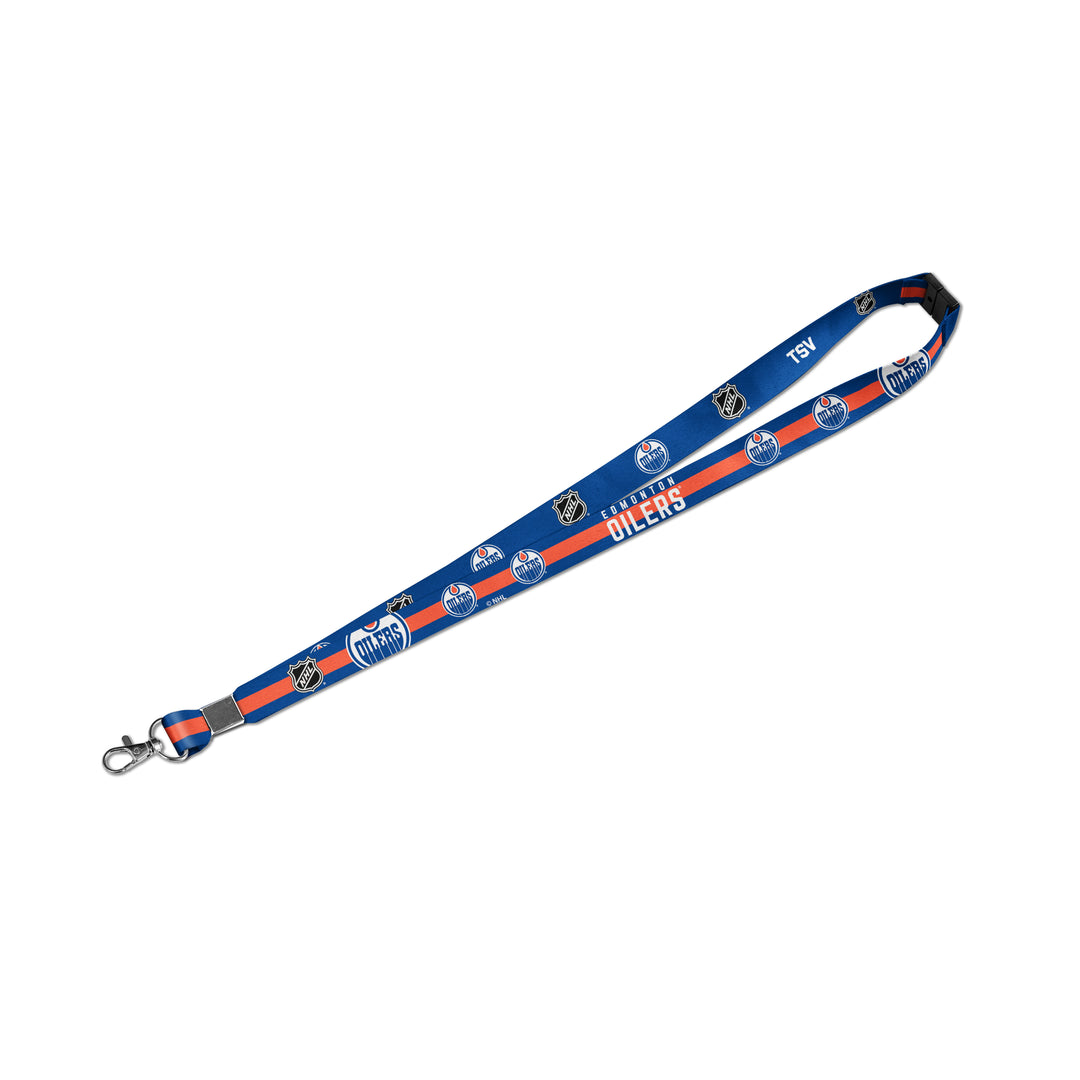 Edmonton Oilers Orange Stripe Sublimated Lanyard