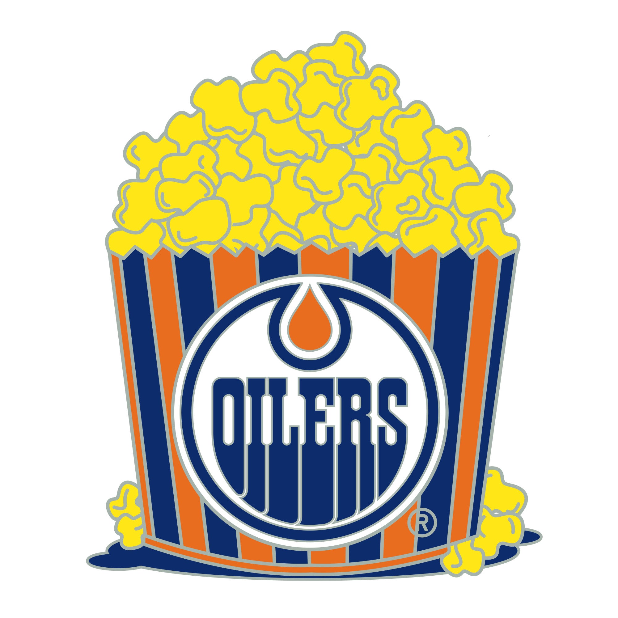 Edmonton Oilers Popcorn Lapel Pin ICE District Authentics