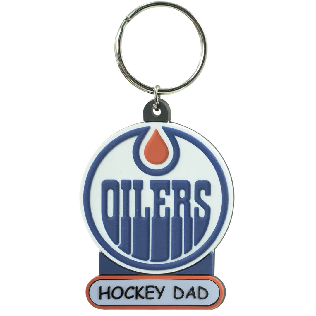 Edmonton Oilers Premium Hockey Dad PVC Logo Keychain