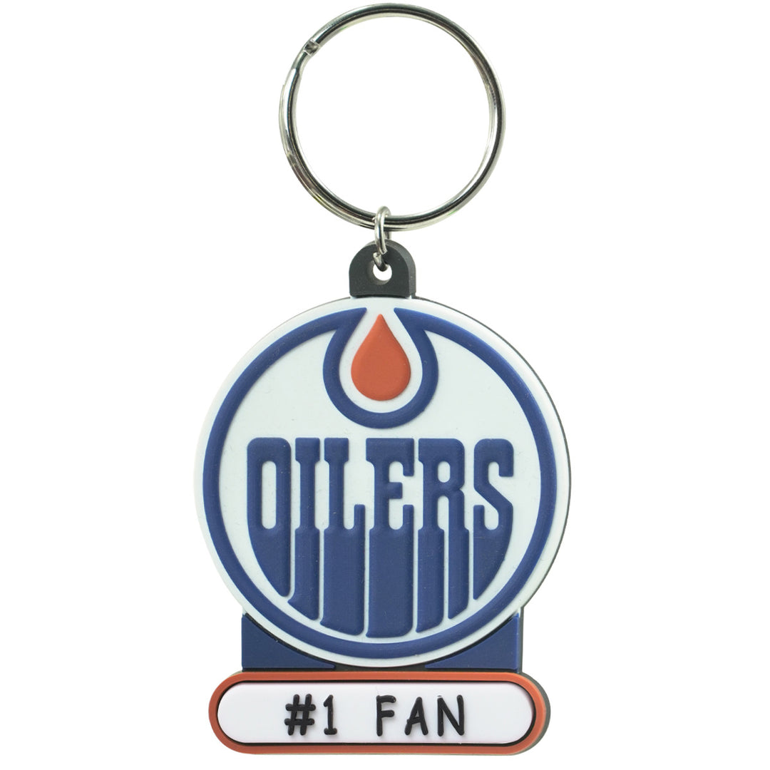 Edmonton Oilers Premium #1 Fan PVC Logo Keychain