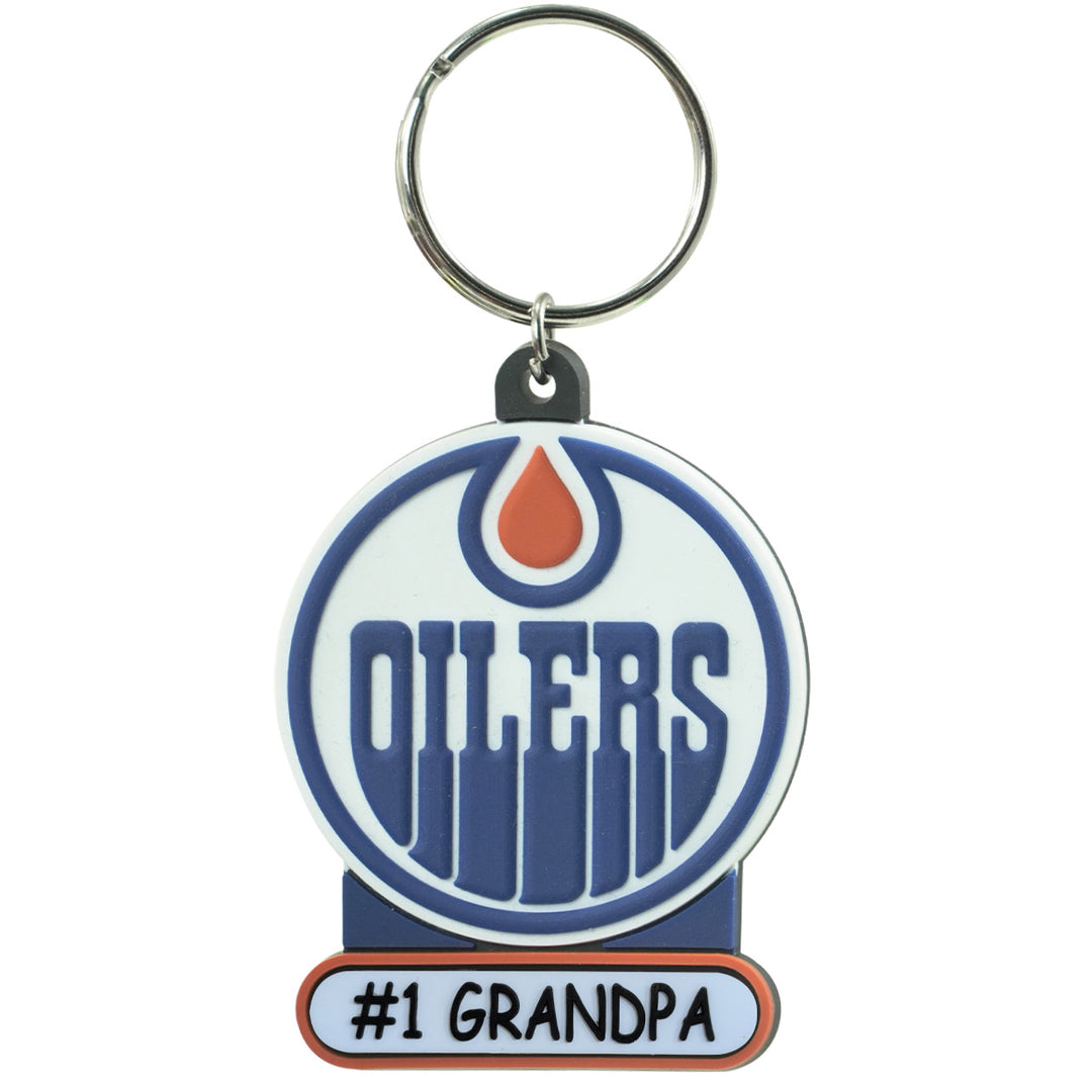 Edmonton Oilers Premium #1 Grandpa PVC Logo Keychain