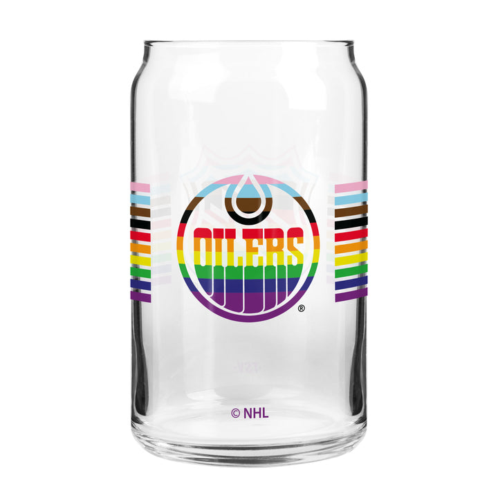 Edmonton Oilers Pride 16oz Can Glass