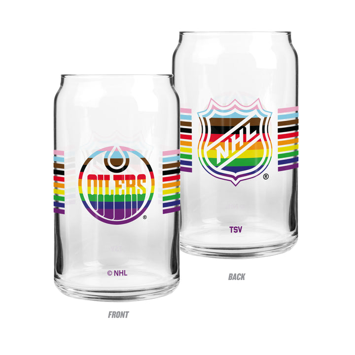 Edmonton Oilers Pride 16oz Can Glass