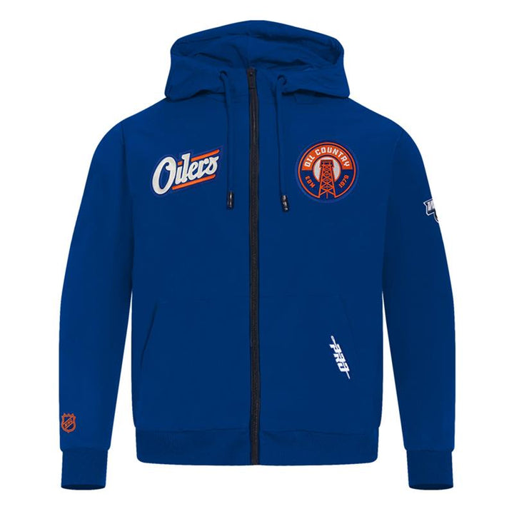 Edmonton Oilers Pro Standard Alternate Logo Royal Windbreaker Jacket