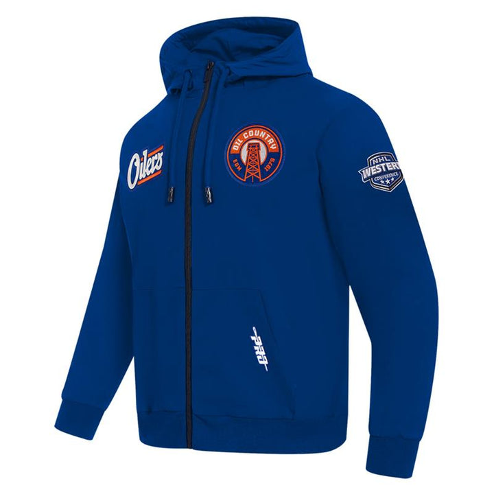 Edmonton Oilers Pro Standard Alternate Logo Royal Windbreaker Jacket