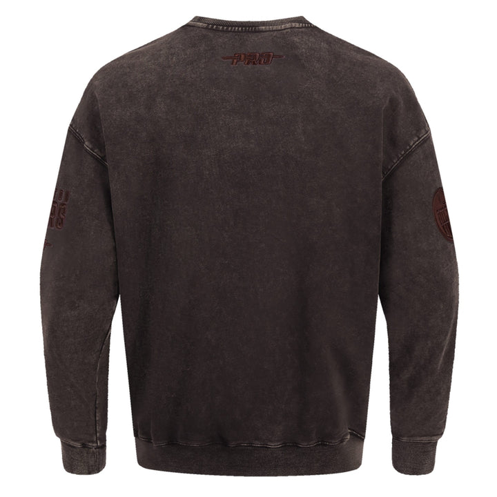 Edmonton Oilers Pro Standard Enzyme Wash Brown Drop Shoulder Crewneck