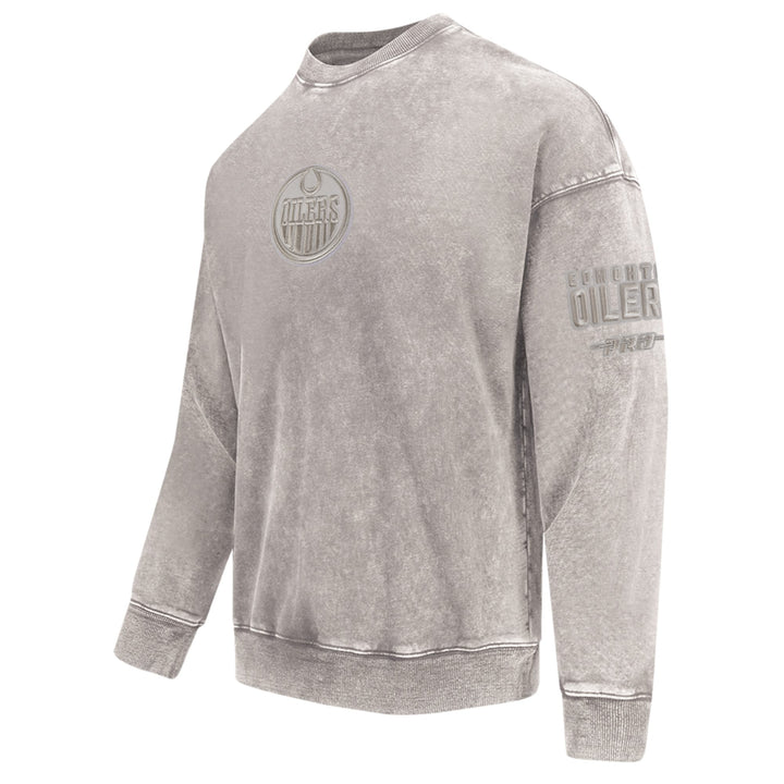 Edmonton Oilers Pro Standard Enzyme Wash Cream Drop Shoulder Crewneck